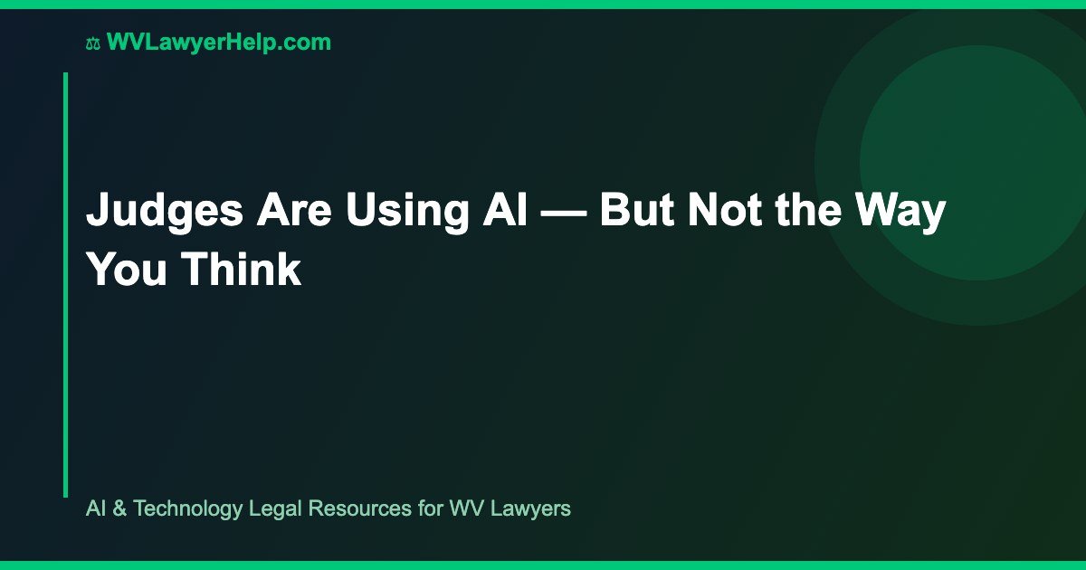 Judges Are Using AI — But Not the Way You Think
