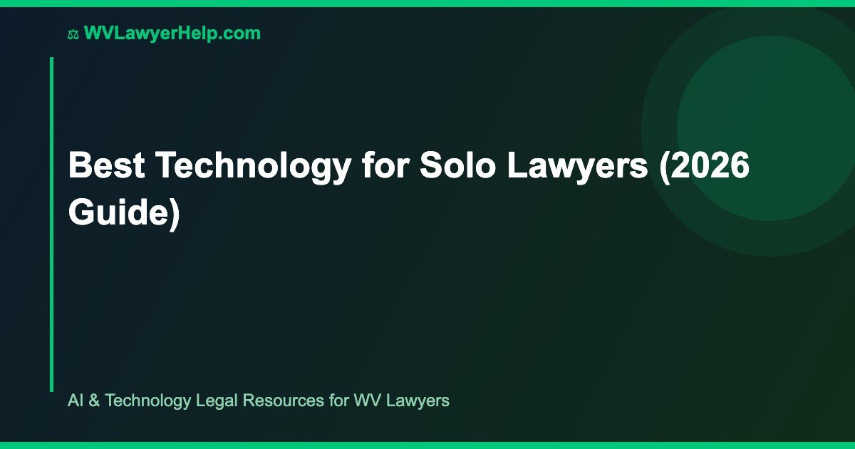 Best Technology for Solo Lawyers (2026 Guide)